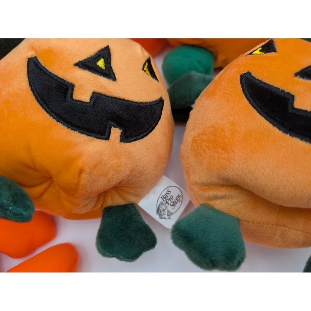 Pumpkin Plush Lot of 9 Orange Halloween Jack O Lantern Stuffed Animal Toy